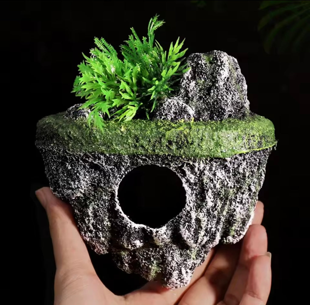 Floating Aquarium Rock – Realistic Suspended Island Decoration for Freshwater & Saltwater Tanks