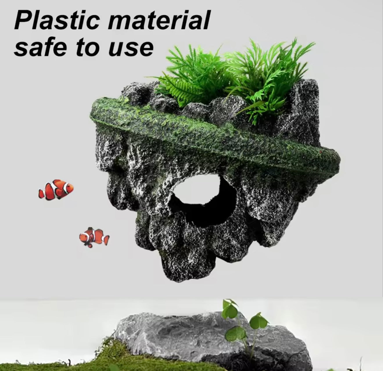 Floating Aquarium Rock – Realistic Suspended Island Decoration for Freshwater & Saltwater Tanks
