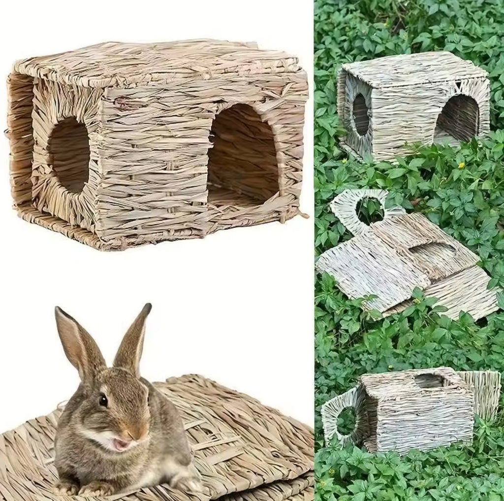 Foldable Woven Grass Hut – Extra Large Rabbit & Small Animal Hideout