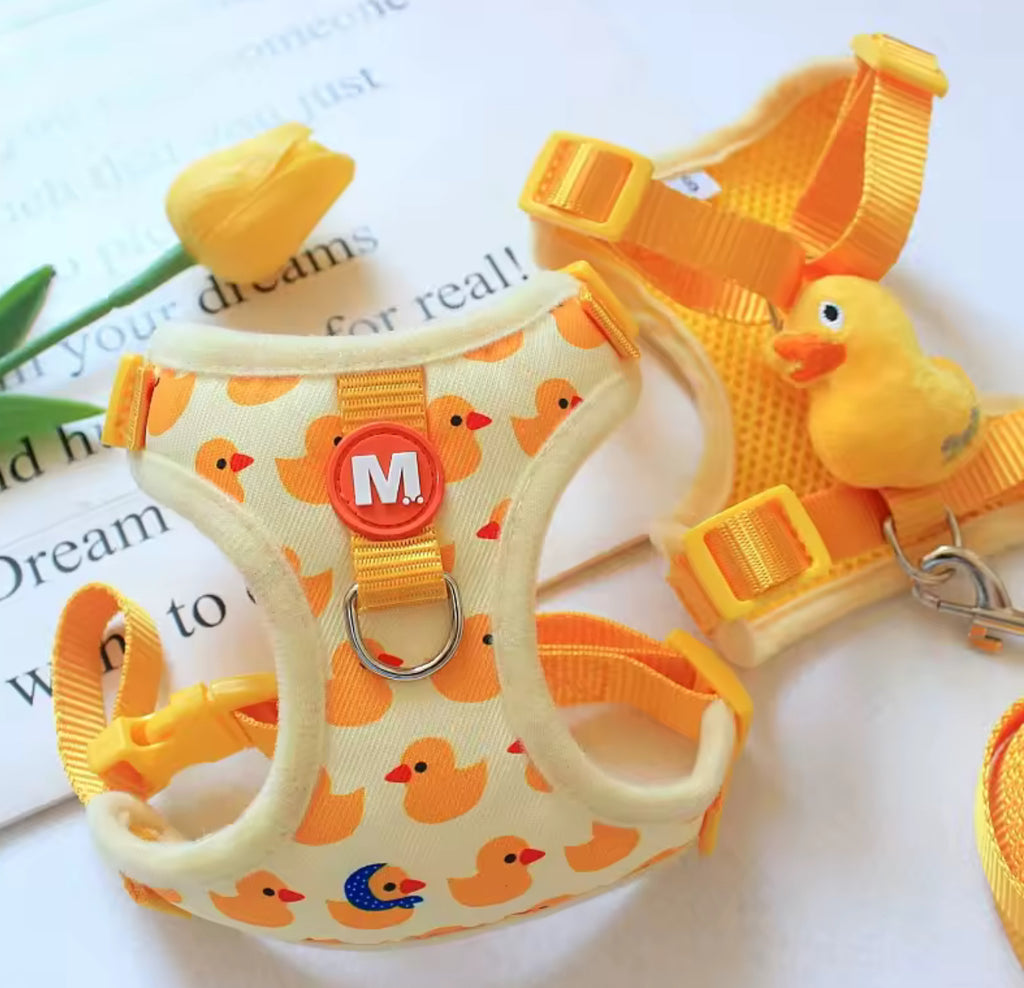 Adjustable Dog Collar & Harness Set – Animal Print Leash for Small to Large Dogs