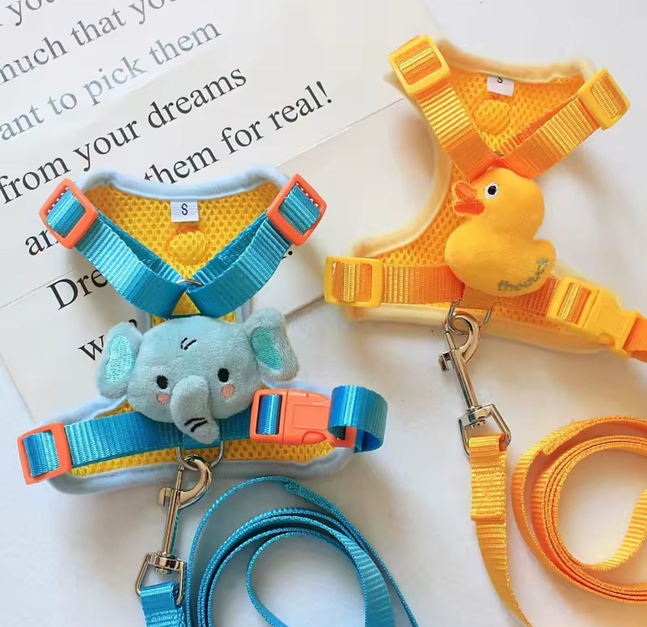 Adjustable Dog Collar & Harness Set – Animal Print Leash for Small to Large Dogs