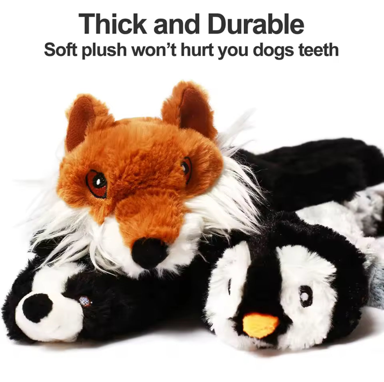 Funny Plush Dog Toy – Squeaky, Stuffing-Free Chew & Crinkle Pet Toy