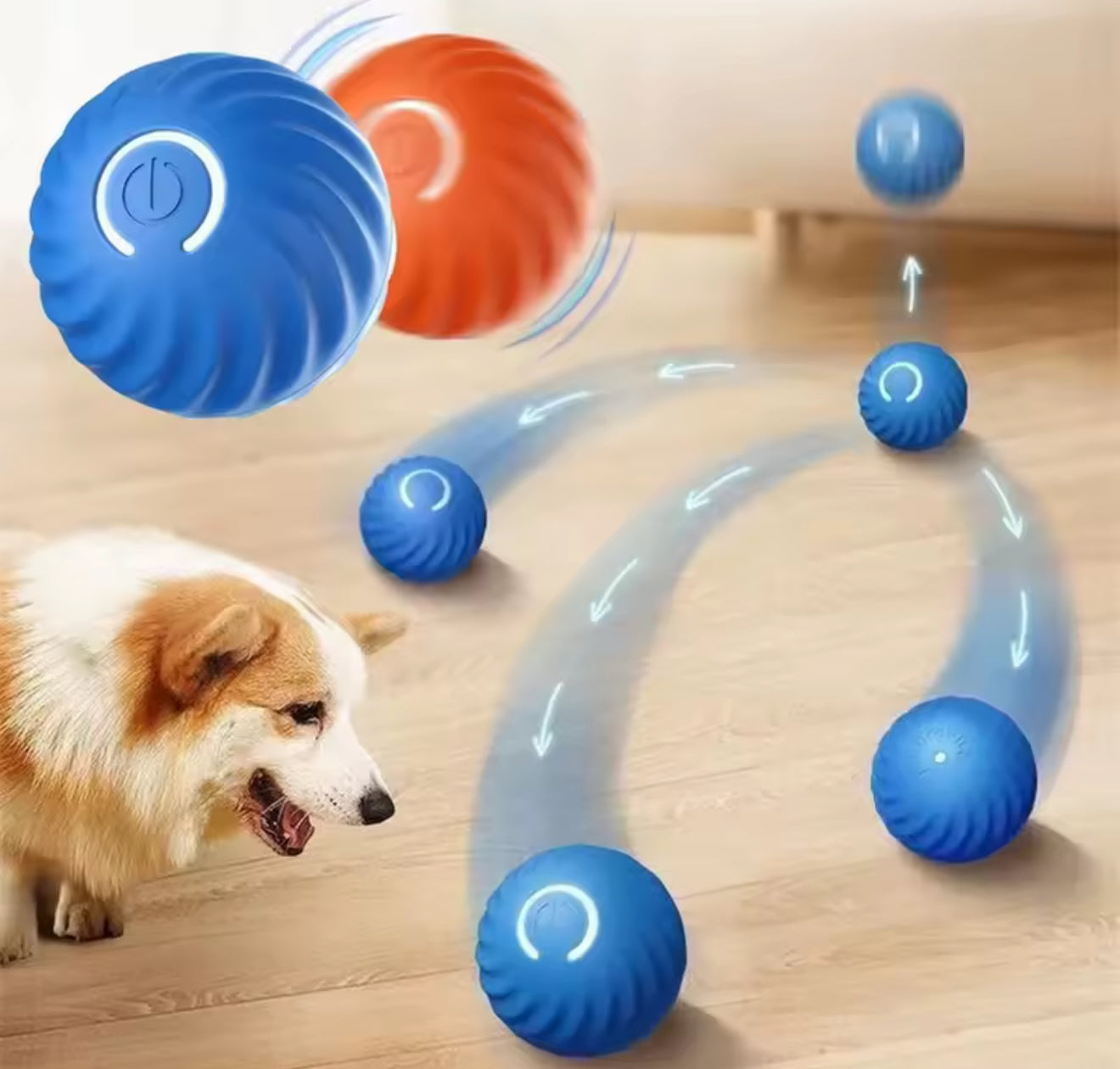 Smart Interactive Electronic Dog & Cat Toy Ball – USB Rechargeable Automatic Moving Ball