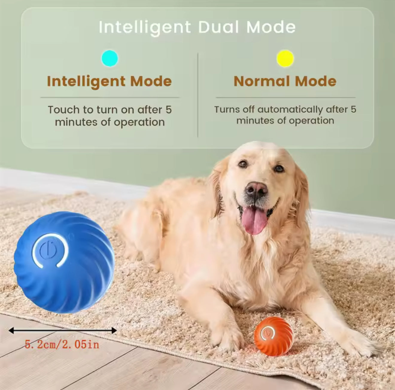 Smart Interactive Electronic Dog & Cat Toy Ball – USB Rechargeable Automatic Moving Ball