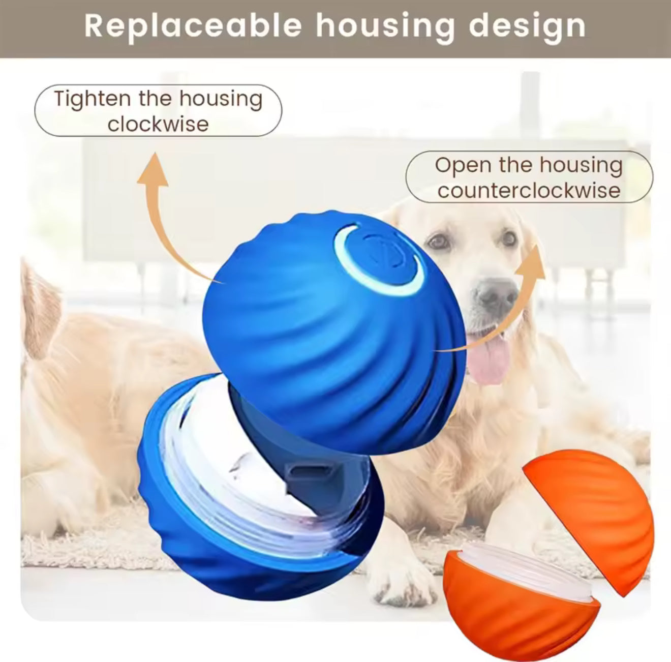 Smart Interactive Electronic Dog & Cat Toy Ball – USB Rechargeable Automatic Moving Ball