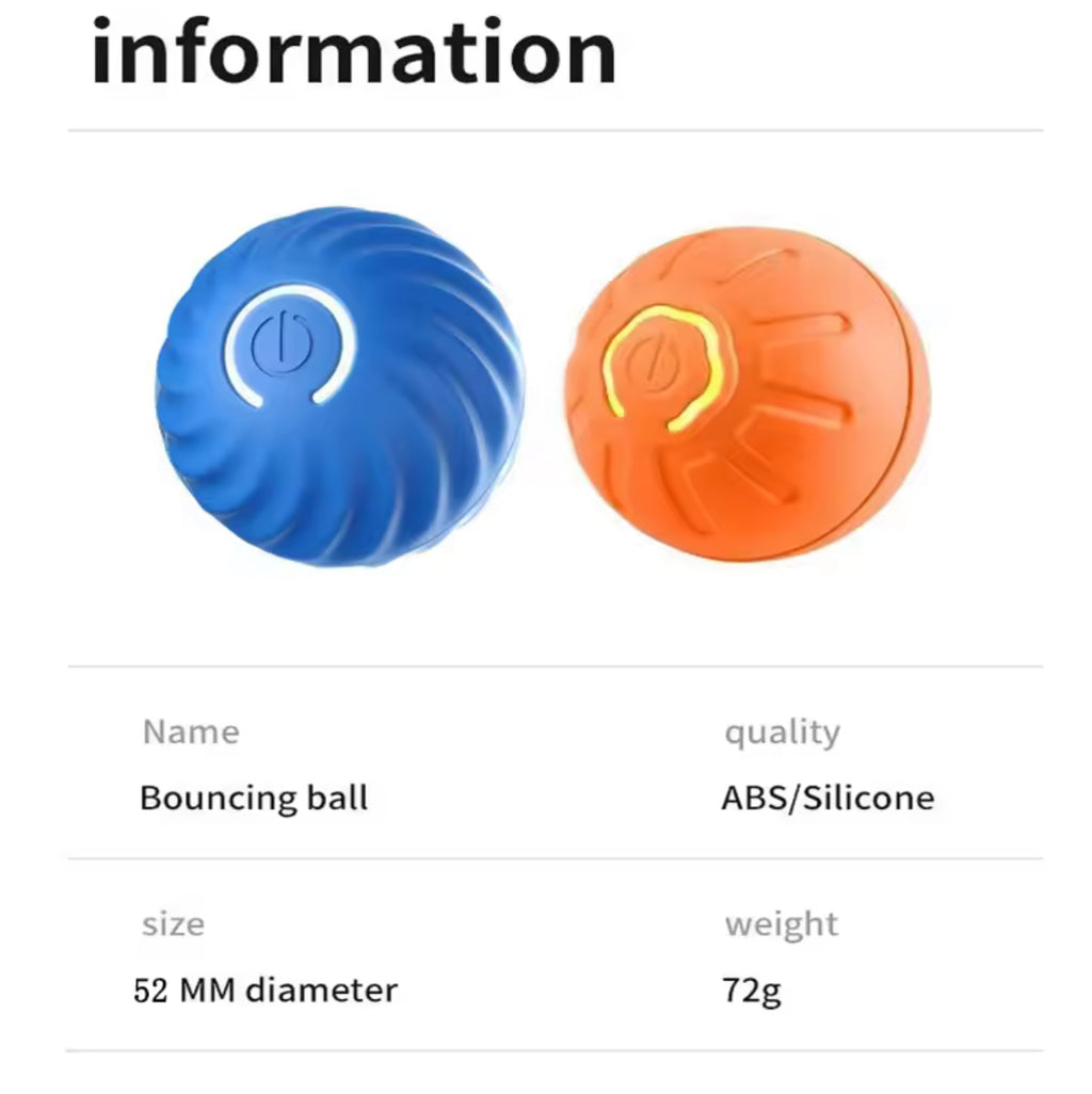 Smart Interactive Electronic Dog & Cat Toy Ball – USB Rechargeable Automatic Moving Ball