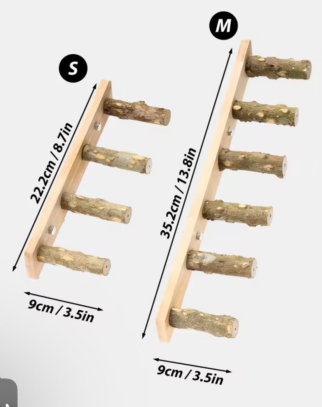 Pet Climbing Ladder – 4-6 Step Wooden Toy for Birds, Parrots & Small Animals with Fun Grinding Stick