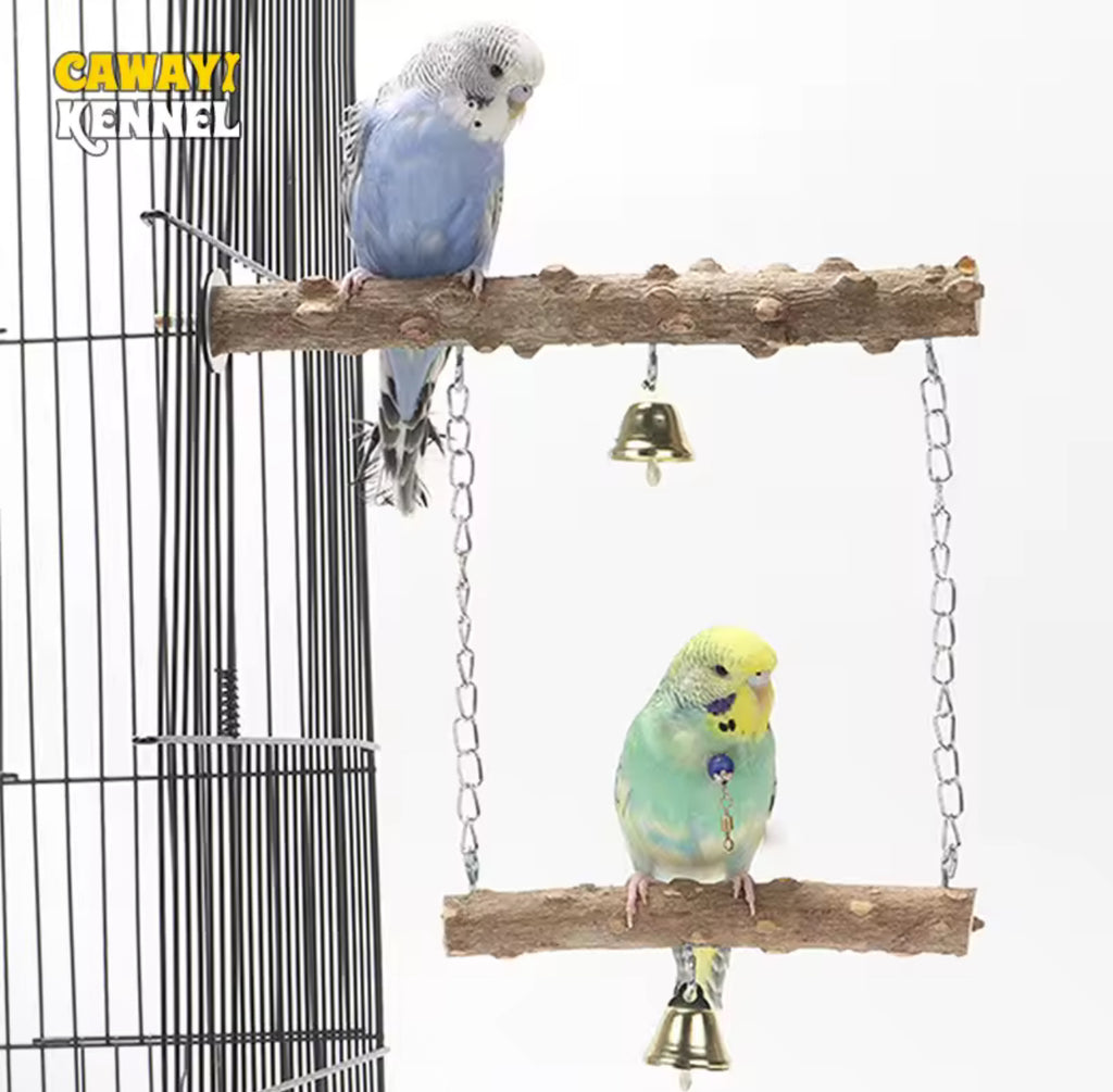 Bird Perch & Grinding Pole – Pepperwood Double-Layer Parrot Stand for Claw and Beak Care