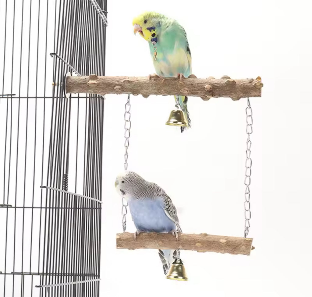 Bird Perch & Grinding Pole – Pepperwood Double-Layer Parrot Stand for Claw and Beak Care