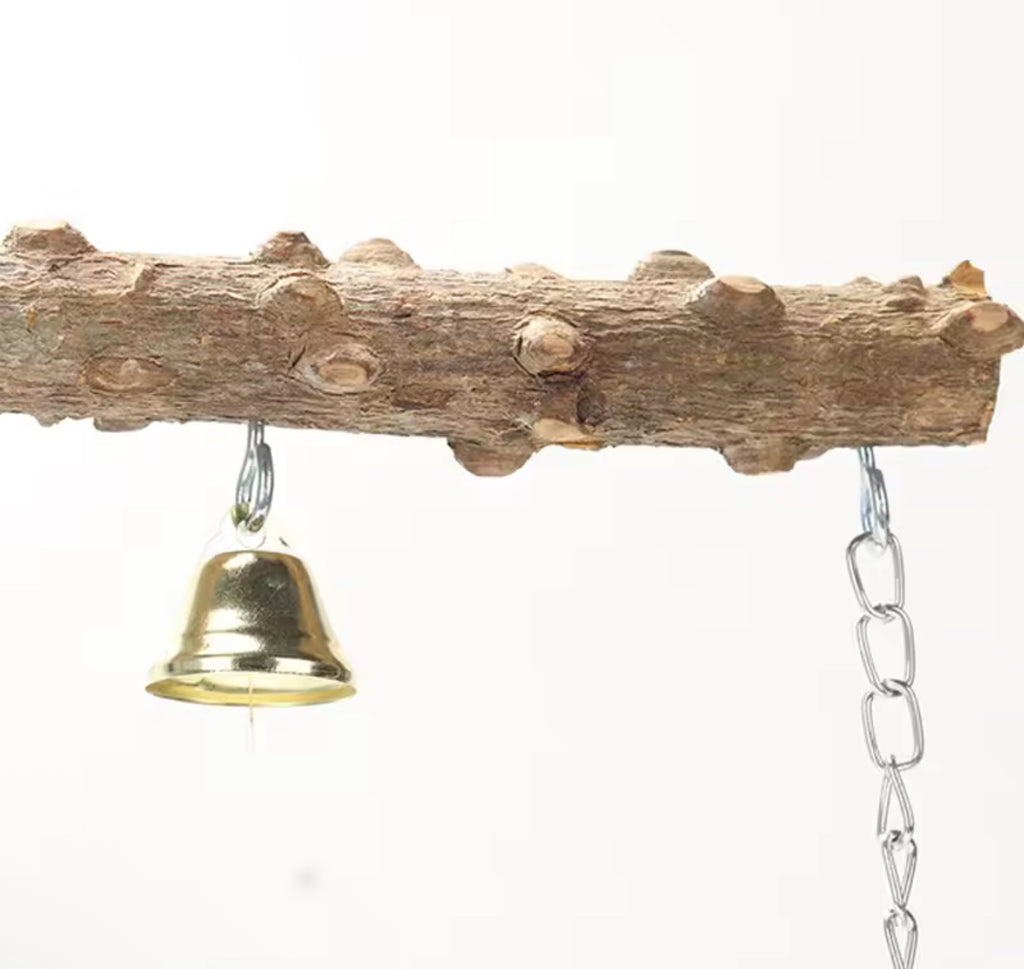 Bird Perch & Grinding Pole – Pepperwood Double-Layer Parrot Stand for Claw and Beak Care