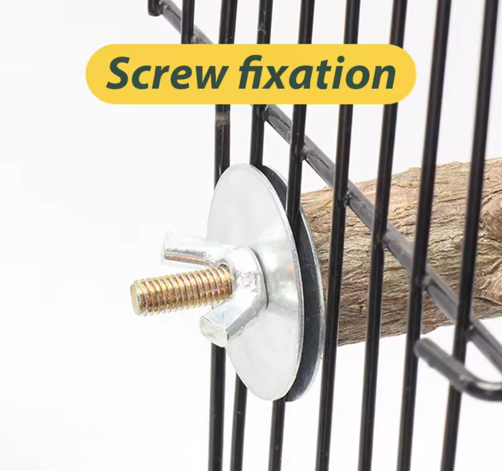 Bird Perch & Grinding Pole – Pepperwood Double-Layer Parrot Stand for Claw and Beak Care