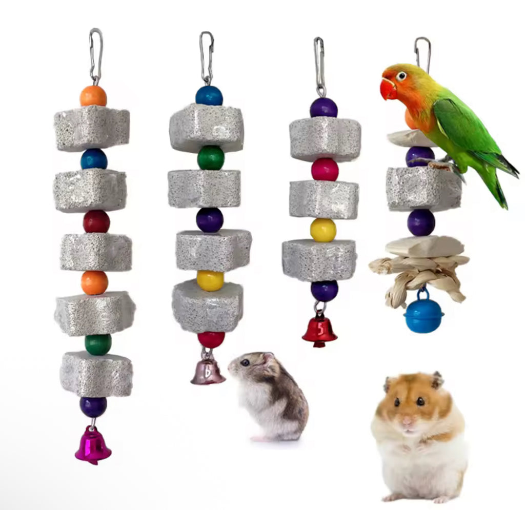 Volcanic Rock Pet Bird Teeth Grinding Toy – Chew & Claw Care for Parrots, Hamsters, and Small Animals