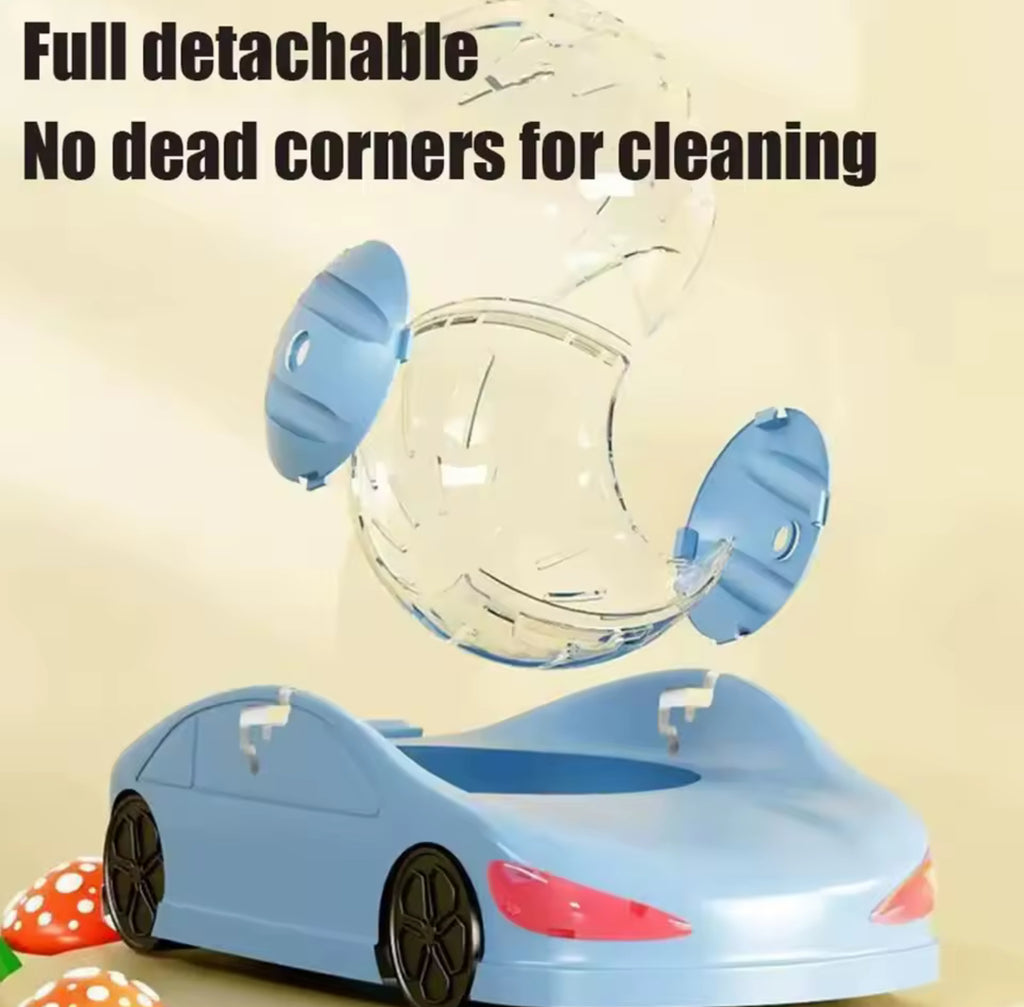 Hamster Running Ball Sports Car Design – Large Transparent Rolling Toy for Small Pets, Durable & Fun Exercise Wheel