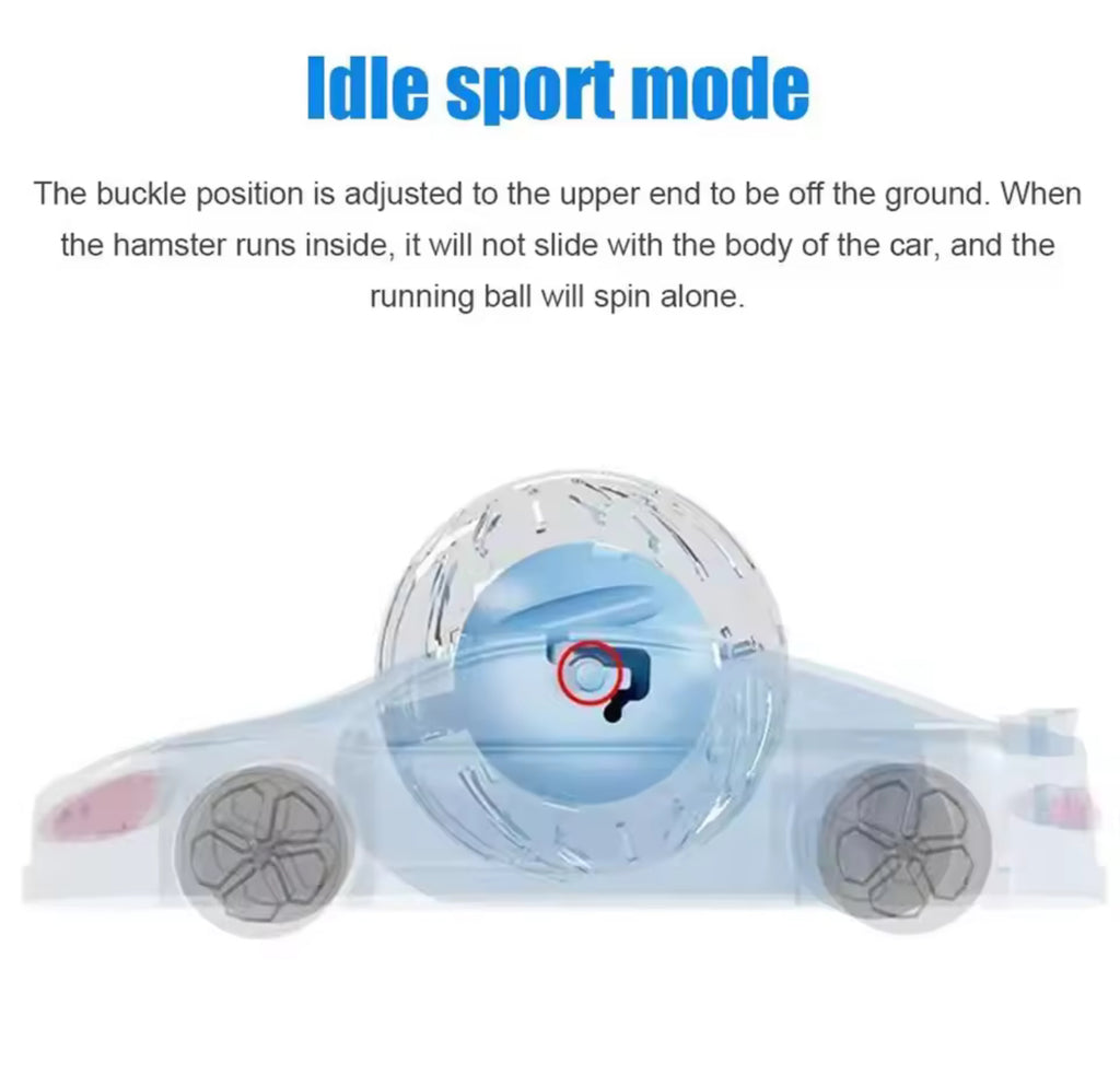 Hamster Running Ball Sports Car Design – Large Transparent Rolling Toy for Small Pets, Durable & Fun Exercise Wheel