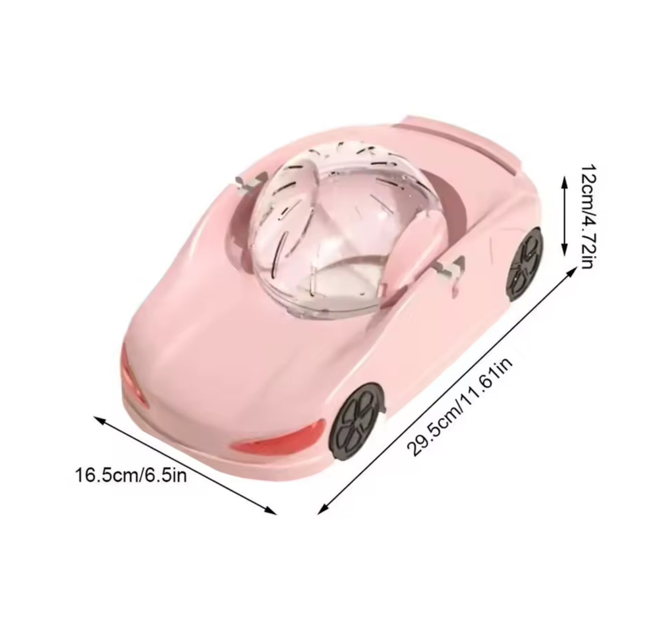 Hamster Running Ball Sports Car Design – Large Transparent Rolling Toy for Small Pets, Durable & Fun Exercise Wheel