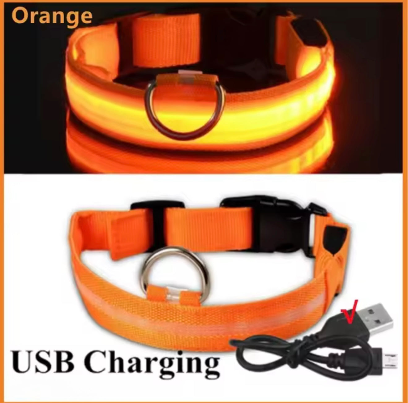 LED Dog Collar – Rechargeable, Waterproof & Adjustable Safety Light