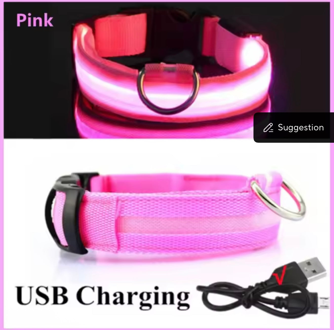 LED Dog Collar – Rechargeable, Waterproof & Adjustable Safety Light