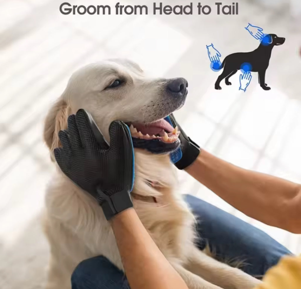 Pet Grooming Glove — Groom, De-Shed & Massage!