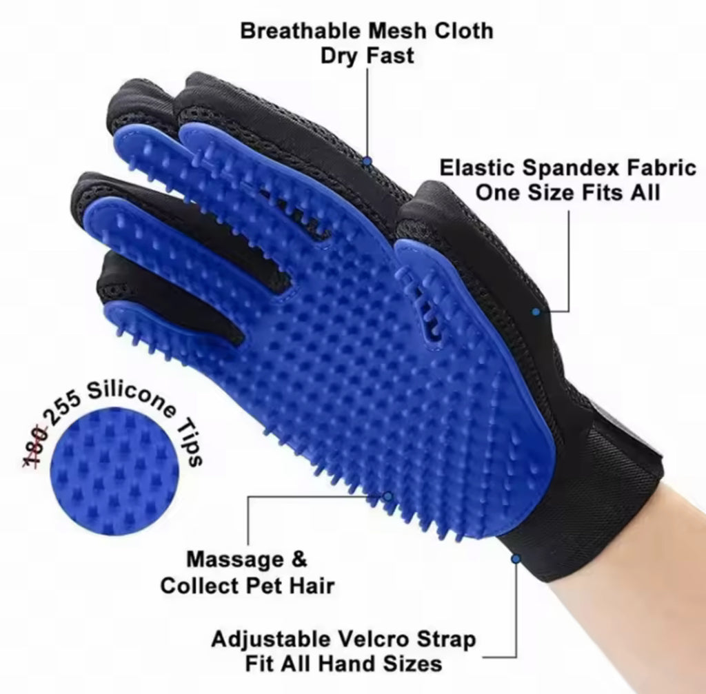 Pet Grooming Glove — Groom, De-Shed & Massage!