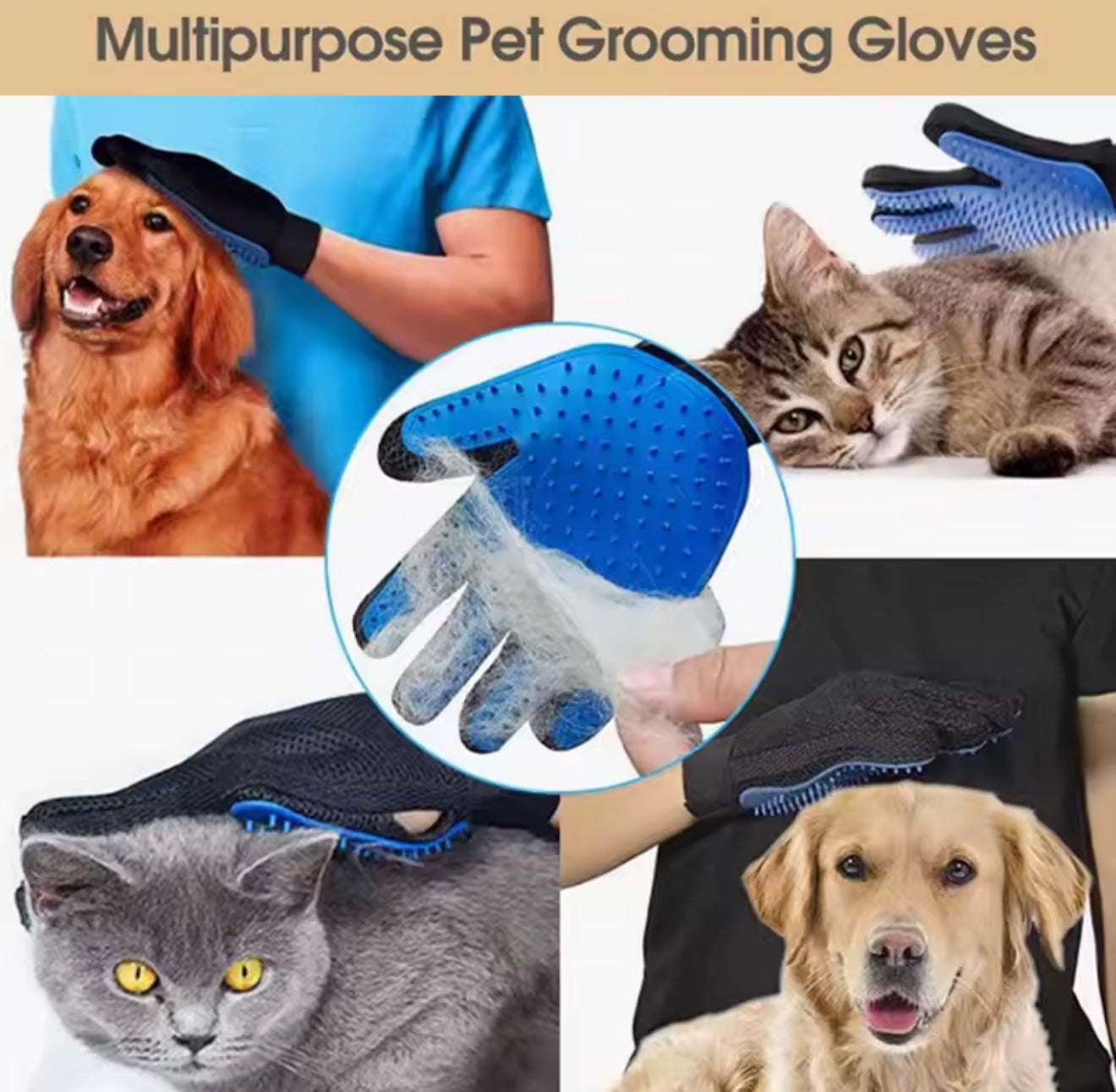 Pet Grooming Glove — Groom, De-Shed & Massage!